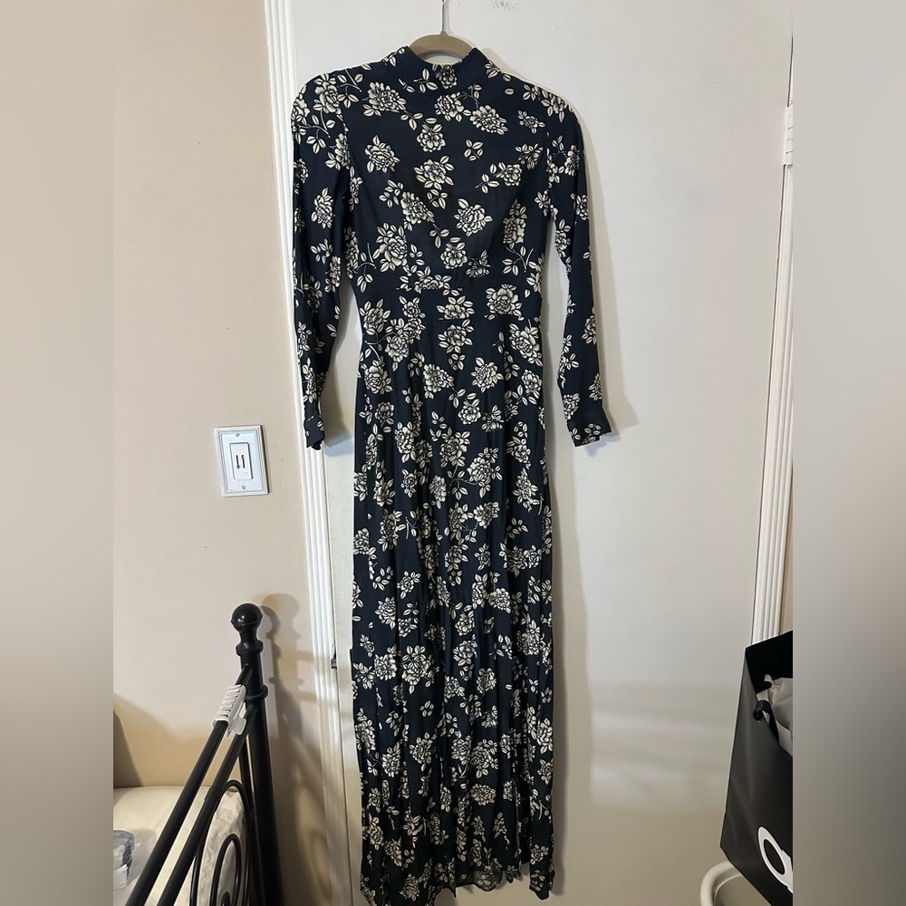 Flynn Skye Black and White Floral Backless Dress Size XS - Picture 2 of 8